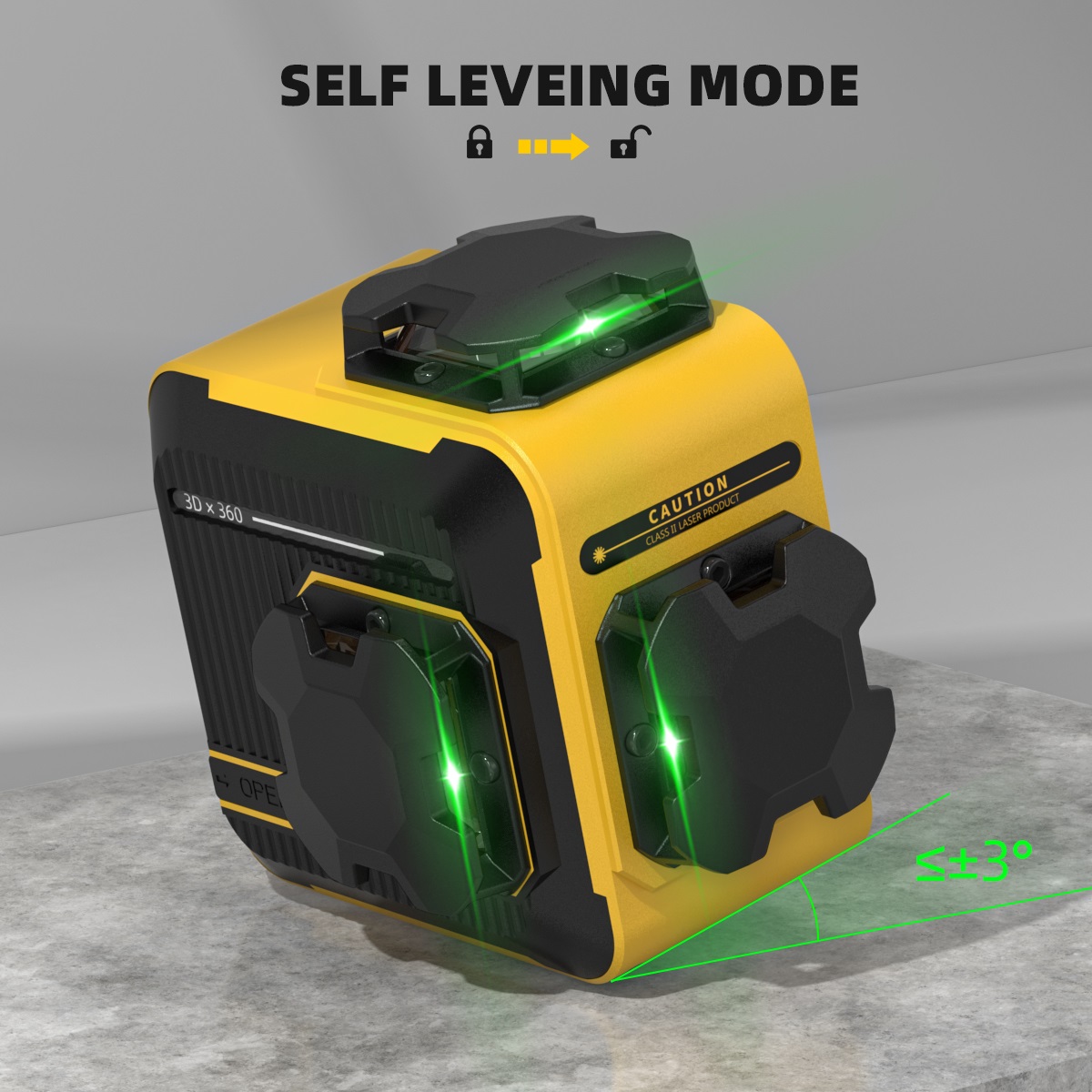 Laser Level 3D Cross Line Self Leveling - M03CG 미니 디지털 스피릿 레이저 레벨