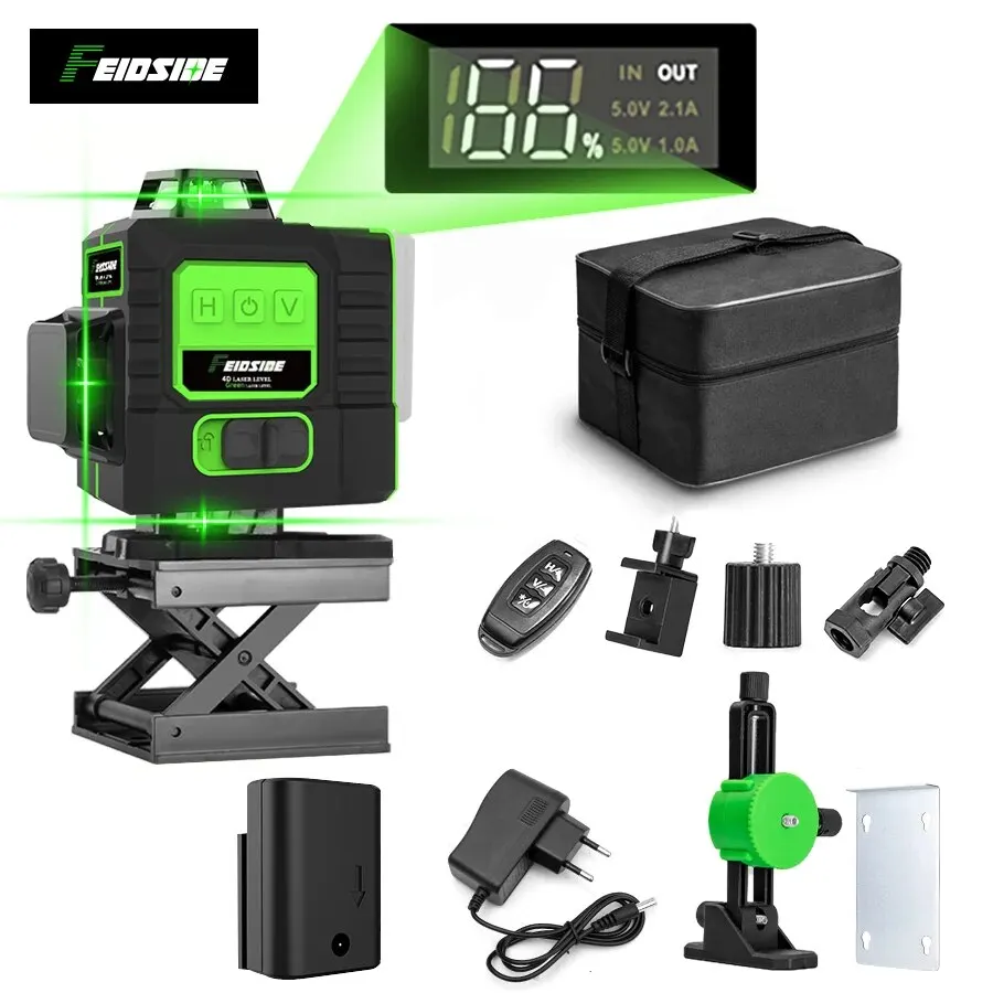 Laser Level Outdoor Bright Green - FEIDSIDE 16라인 그린 4D/3D 레이저 레벨