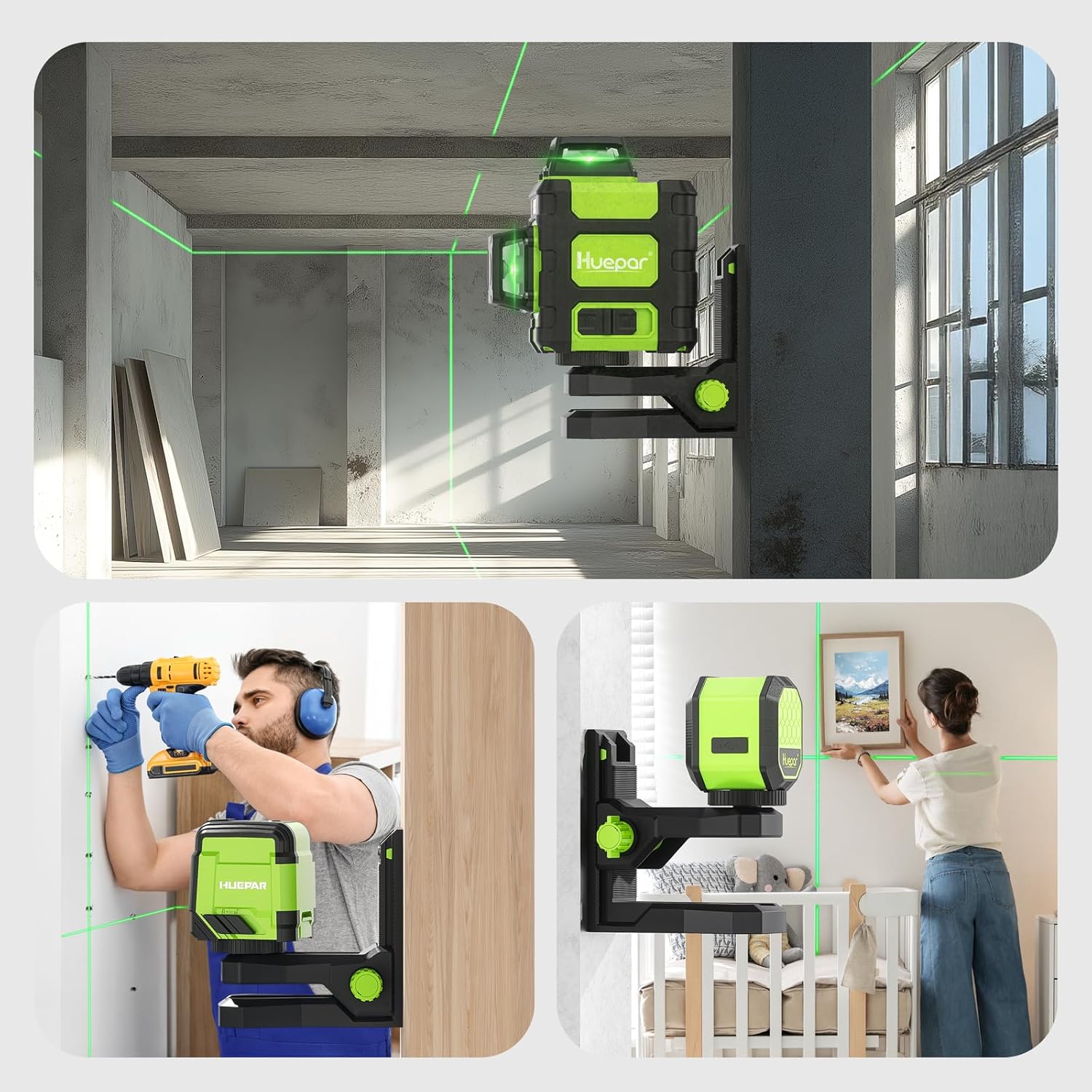 Huepar PV12 라인 및 포인트 레이저 레벨용 미 - Line Laser Level Magnetic Bracket 리뷰 및 가격