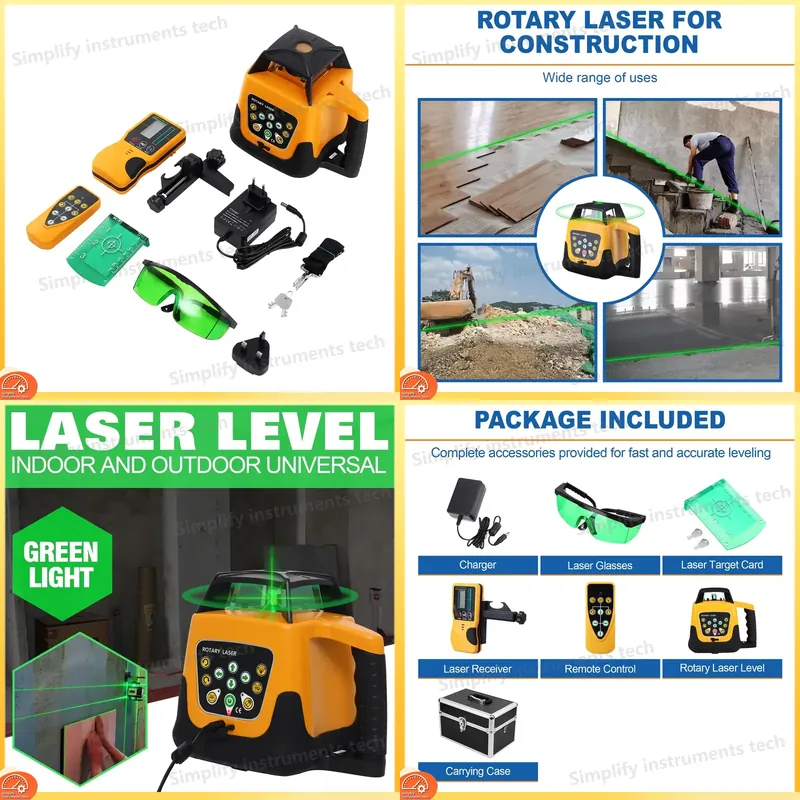 녹색 빔 회전 레이저 레벨 360도 자동 수평 조절 회 - Rotary Laser Level 500M Range 리뷰 및 가격