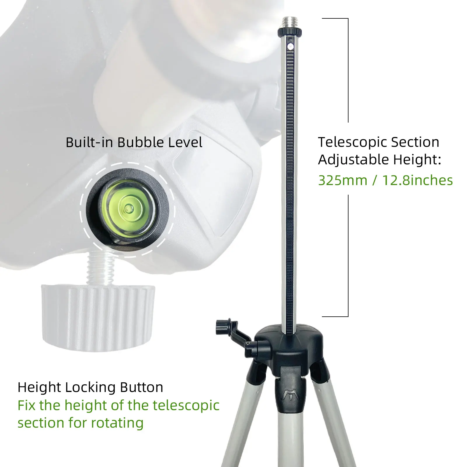 클루비오나 950g 2파운드 순중량 1.5m/60인치  - Laser Level Tripod Stand 1.5M 리뷰 및 가격