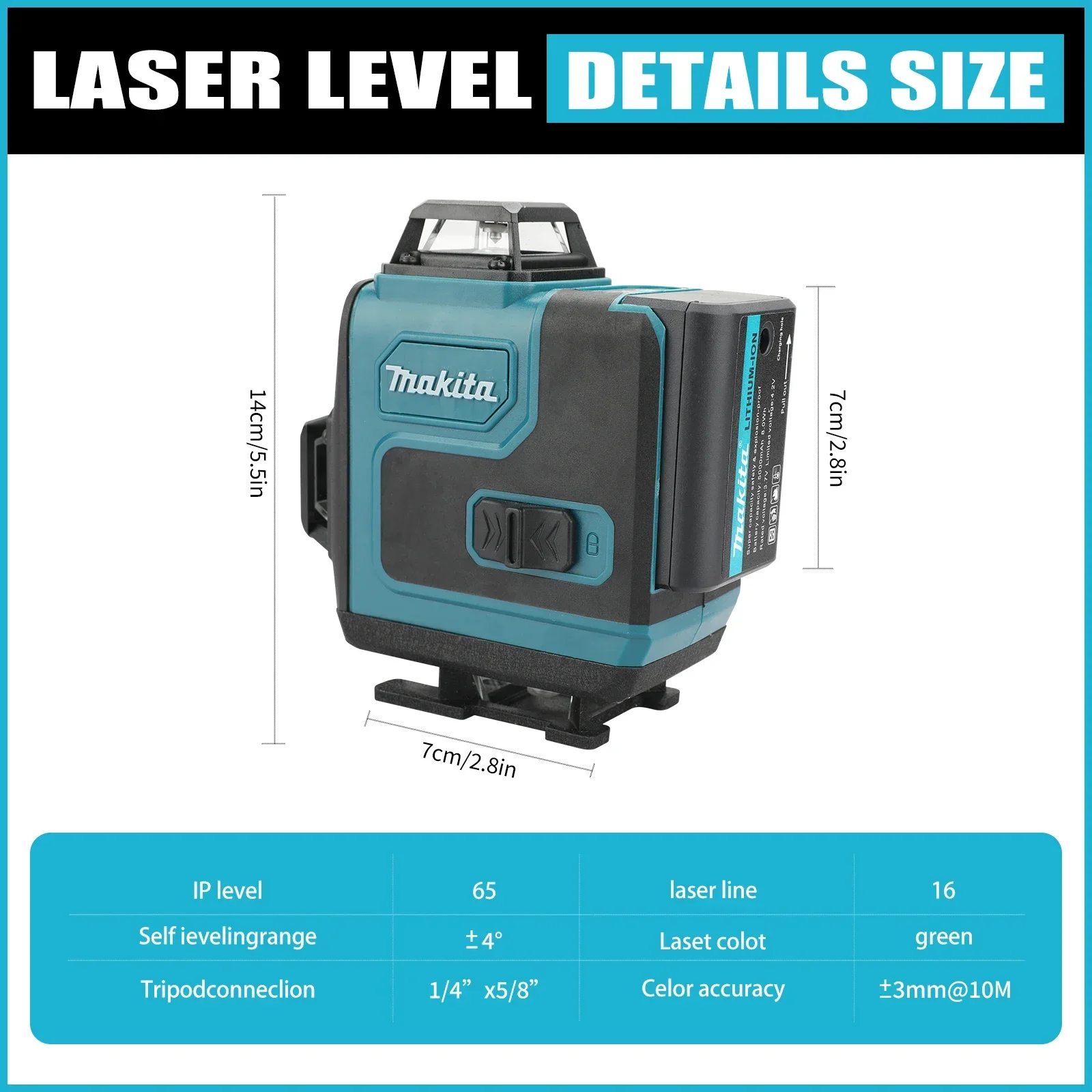 SK701 고정밀 16라인 레이저 레벨, 녹색 레이저, - Laser Level With Receiver Detector 리뷰 및 가격