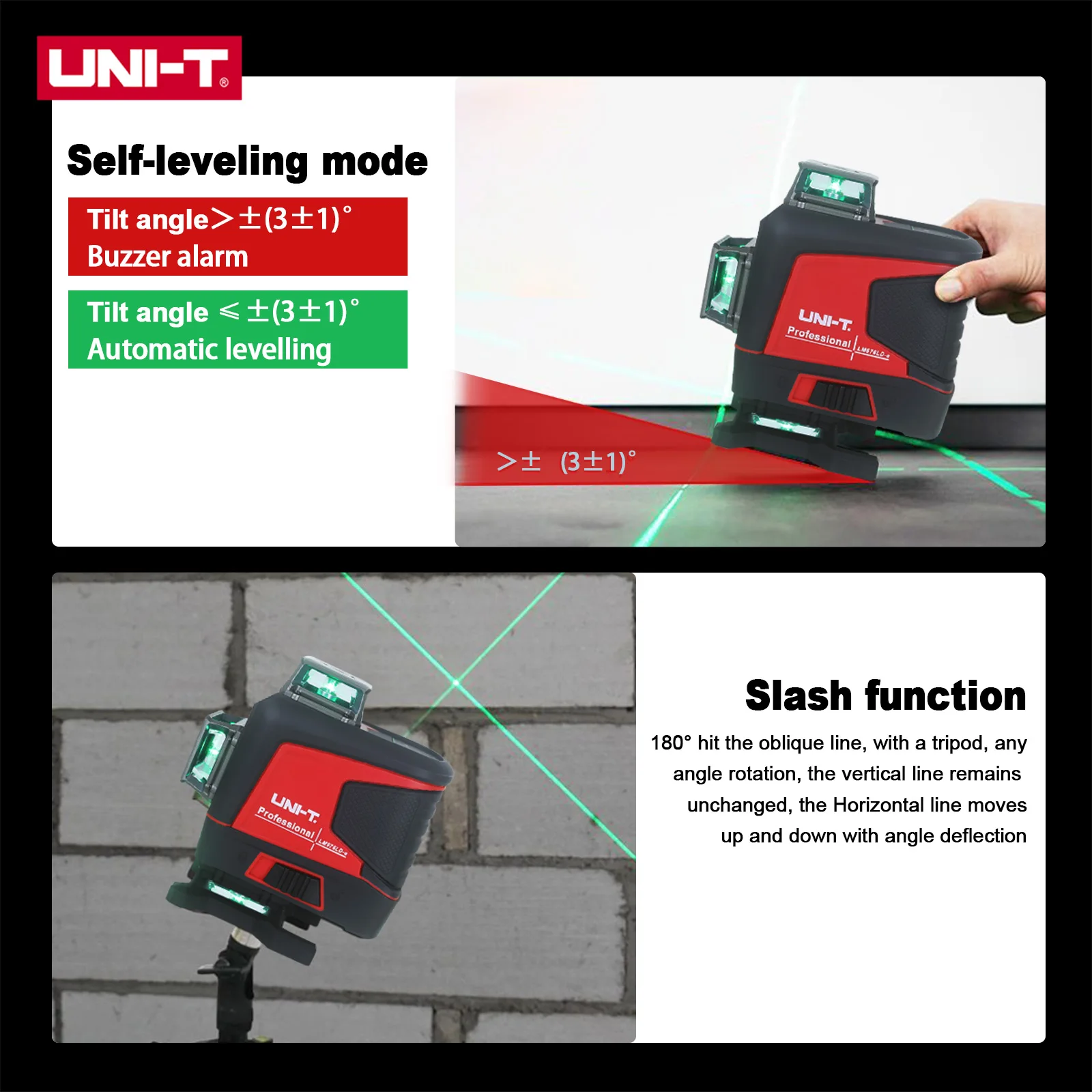 UNI-T LM575LD-e 3D 12라인 녹색 레이저 - Laser Level 3D Cross Line Self Leveling 리뷰 및 가격