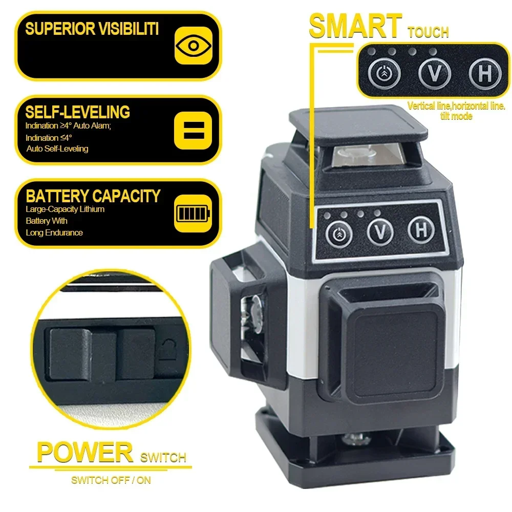 16라인 레이저 레벨, 4D 자동 수평 조절 기능, 4 - Laser Level 4D 16 Line Green 리뷰 및 가격