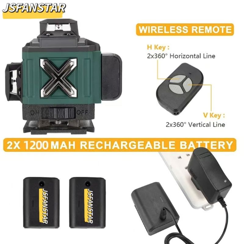 ATV4in1 배터리 구동 조절식 자동 회전 녹색 16 - Laser Level 4D 16 Line Green 리뷰 및 가격