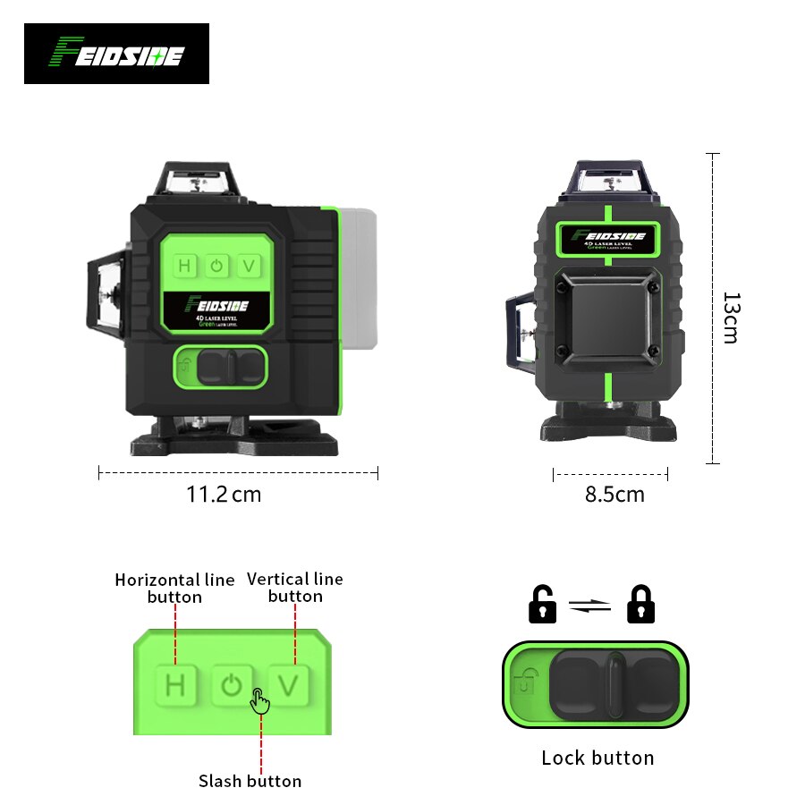 FEIDSIDE 16라인 그린 4D/3D 레이저 레벨  - Laser Level Outdoor Bright Green 리뷰 및 가격