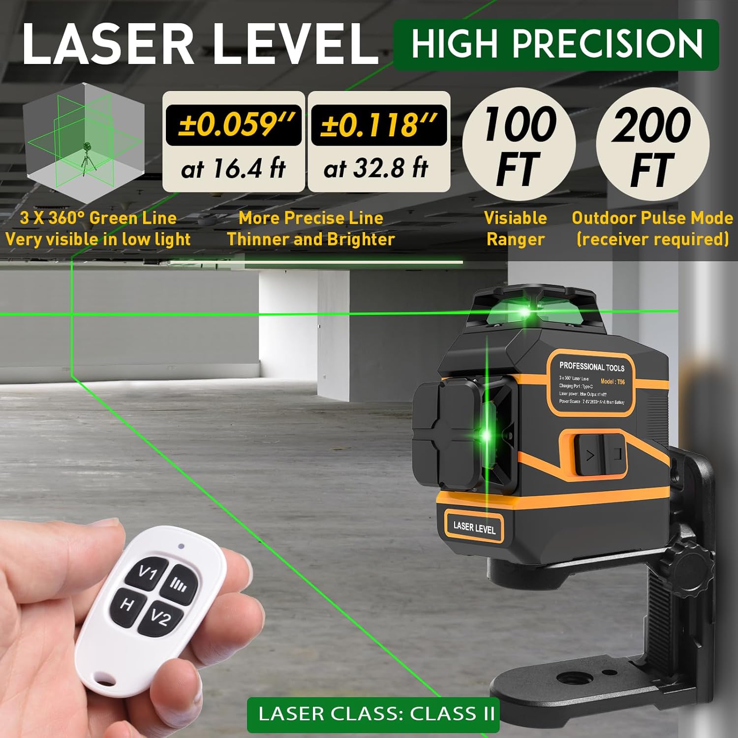 레이저 레벨 3x360 °   셀프 레벨링 3D 그린  - Laser Level 3D Cross Line Self Leveling 리뷰 및 가격