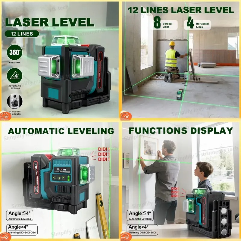 12라인 3D 자동 수평 레이저 레벨(360도) °   - Laser Level 3D Cross Line Self Leveling 리뷰 및 가격