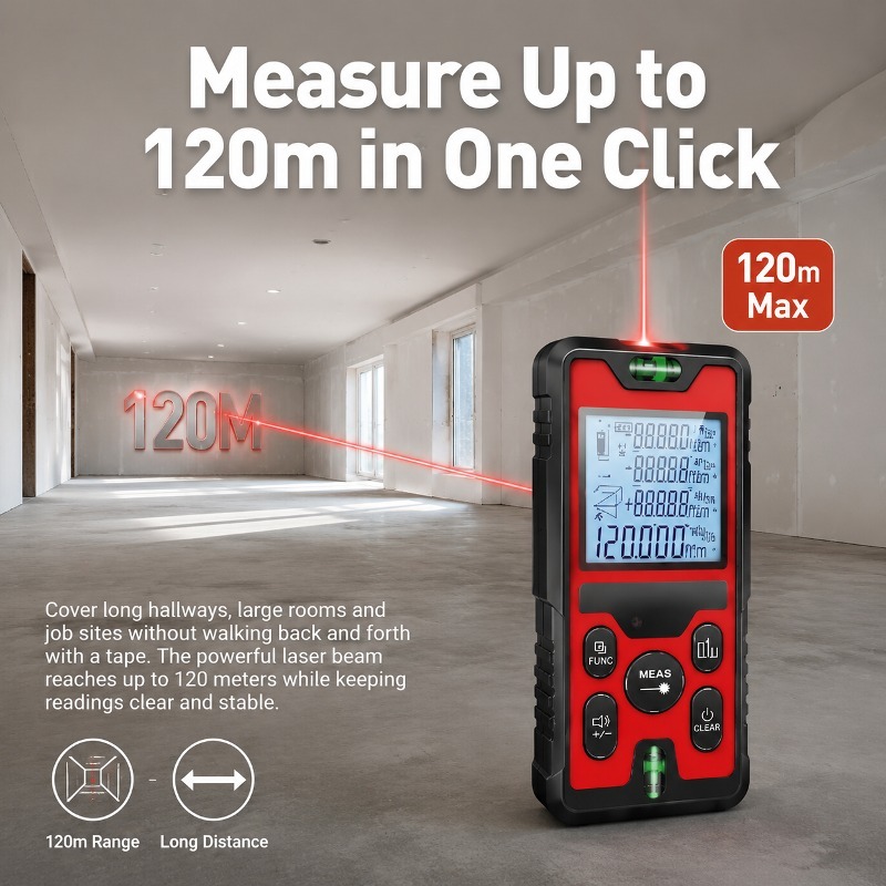120m 레이저 거리 측정기, USB-C 충전식, 백라 - Laser Level Rechargeable Usb 리뷰 및 가격