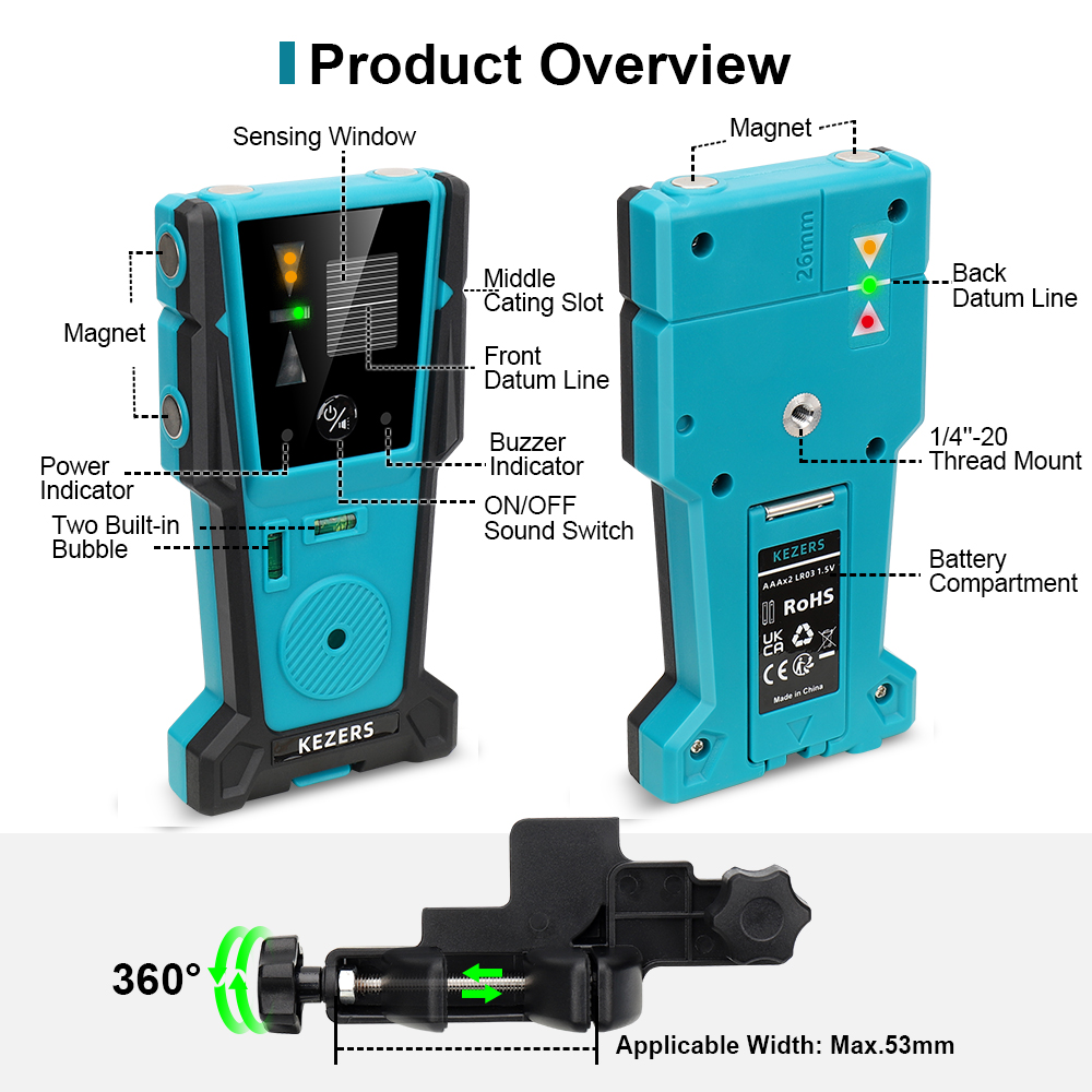 KEZERS 적색 녹색 레이저 레벨 리시버 검출기, K - Laser Level With Receiver Detector 리뷰 및 가격