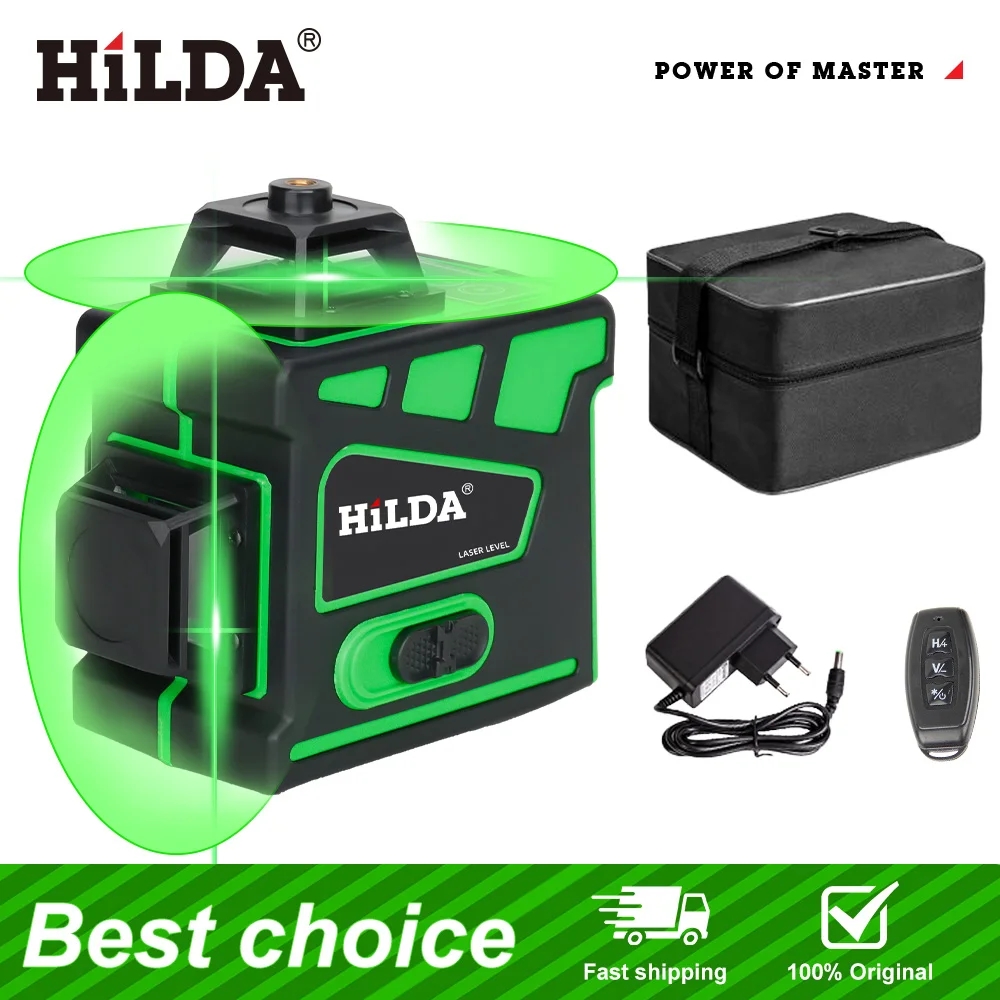 HILDA 16/12 라인 초강력 4D/3D 레이저 레 - Green Beam Laser Level 12 Line 리뷰 및 가격